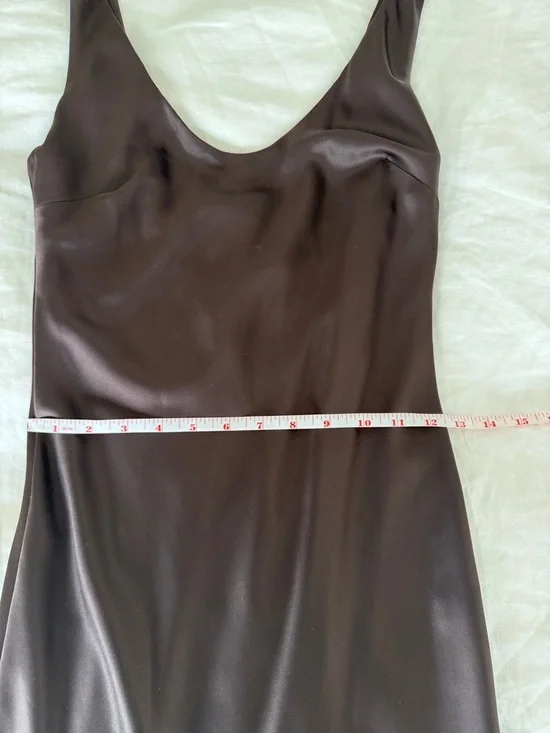 Reformation Sapphira Satin Brown Dress - Picture 5 of 8